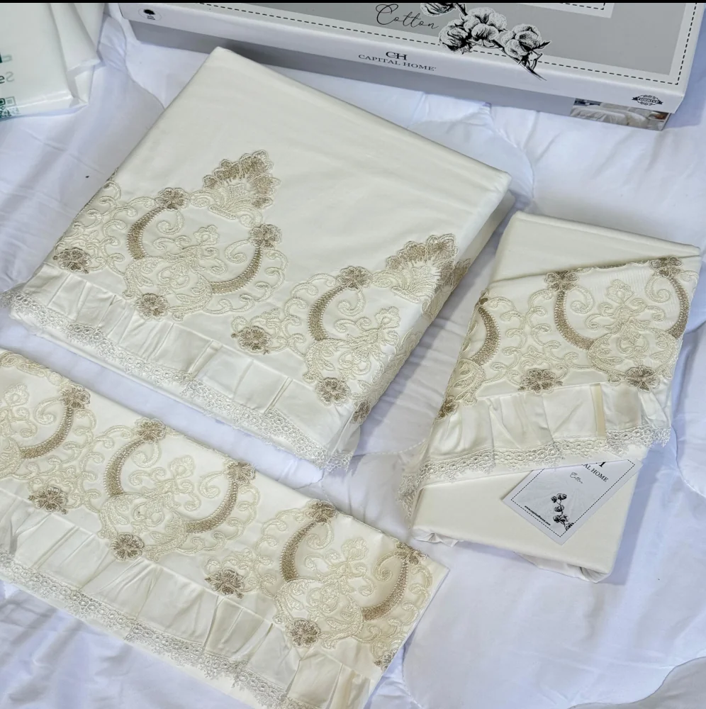 Gold Lace Bed Sheet - Image 2