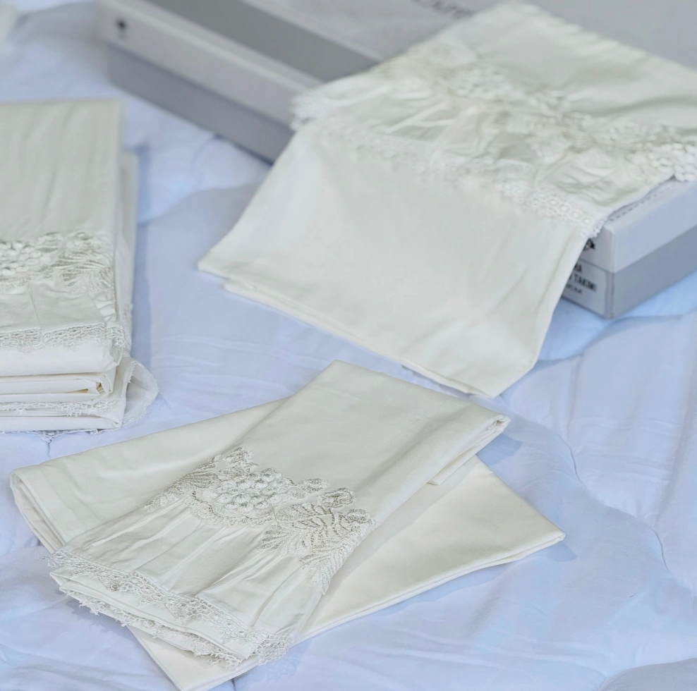 3D Embossed Rose Lace Bed Sheet - Image 2