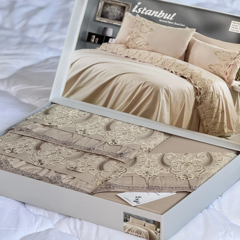 Honey Gold Lace Bed Sheet - Image 3