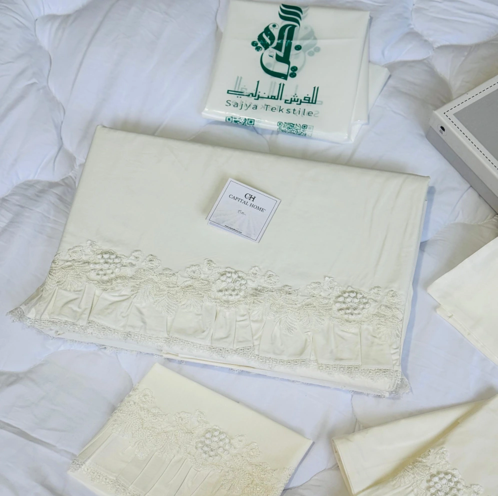 3D Embossed Rose Lace Bed Sheet