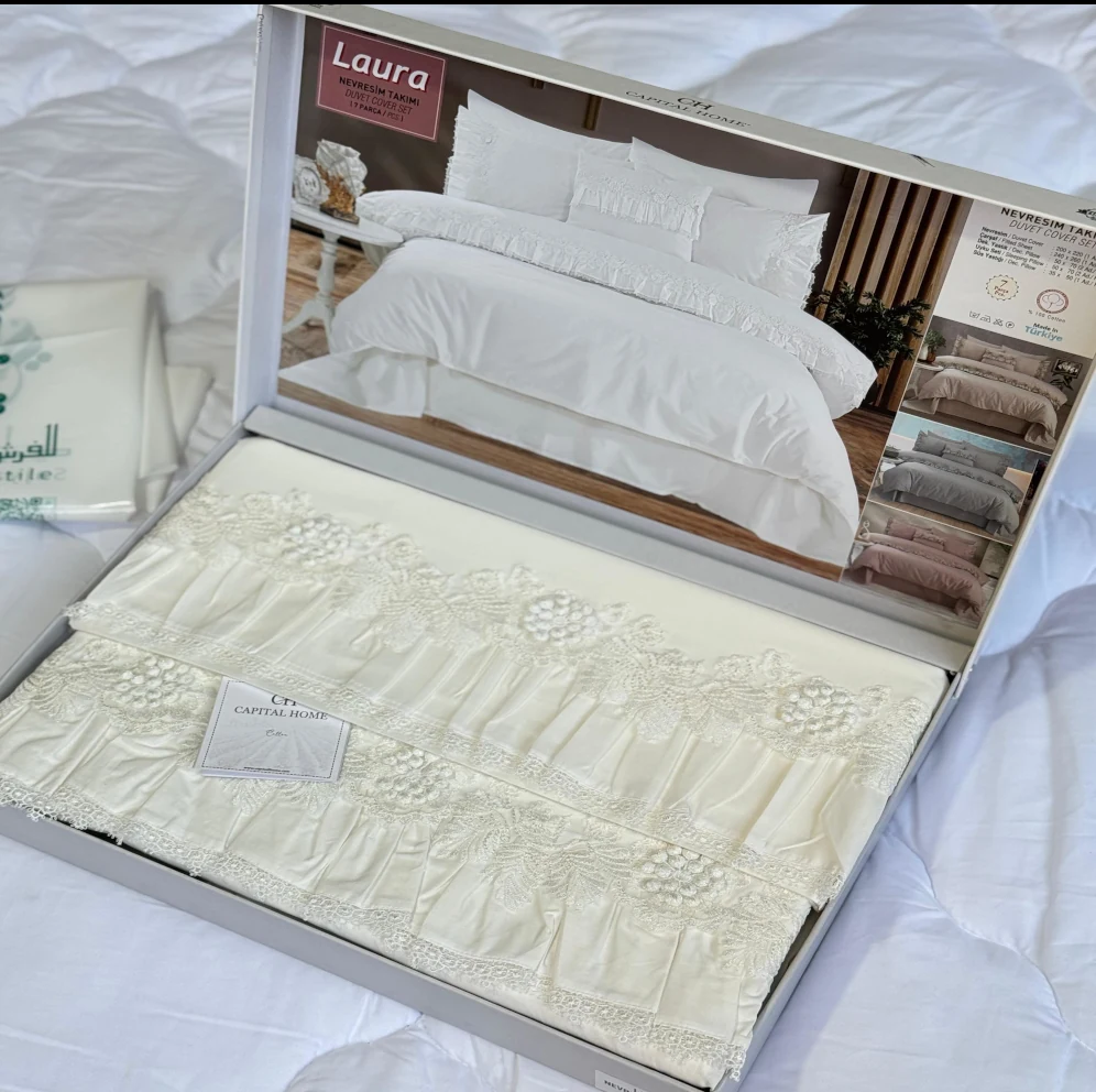 3D Embossed Rose Lace Bed Sheet - Image 3