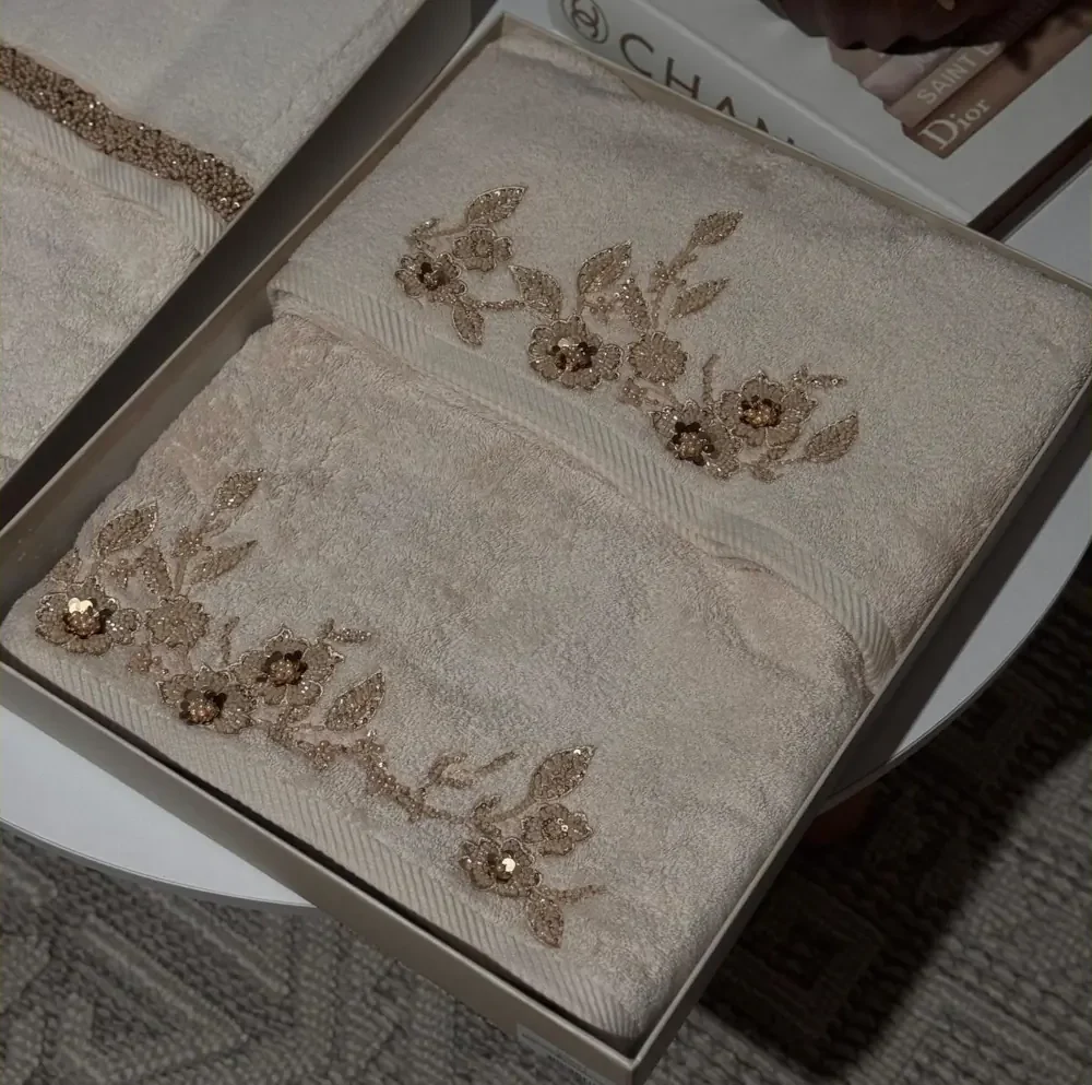 Bridal Bamboo Beige Towel Set