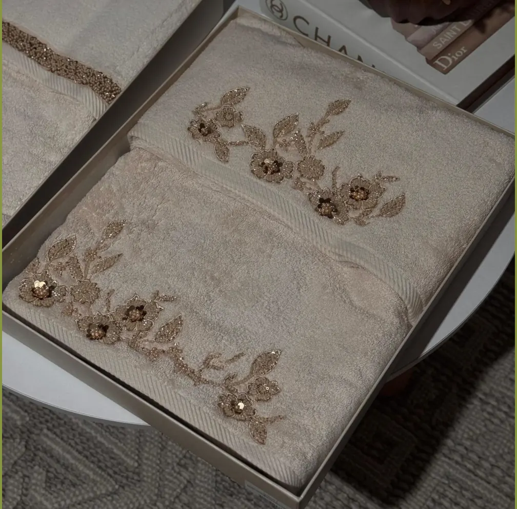 Bridal Bamboo Beige Towel Set