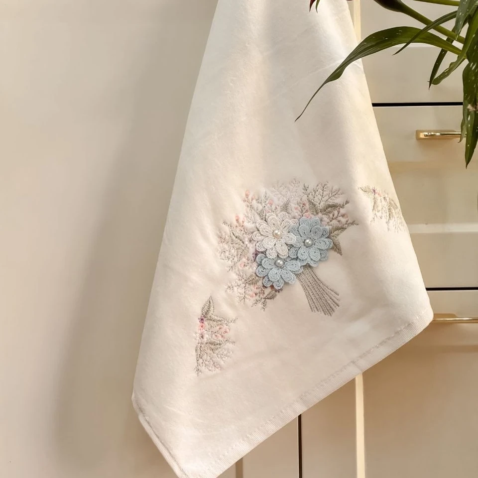 Luxury Embroidered Floral Towels