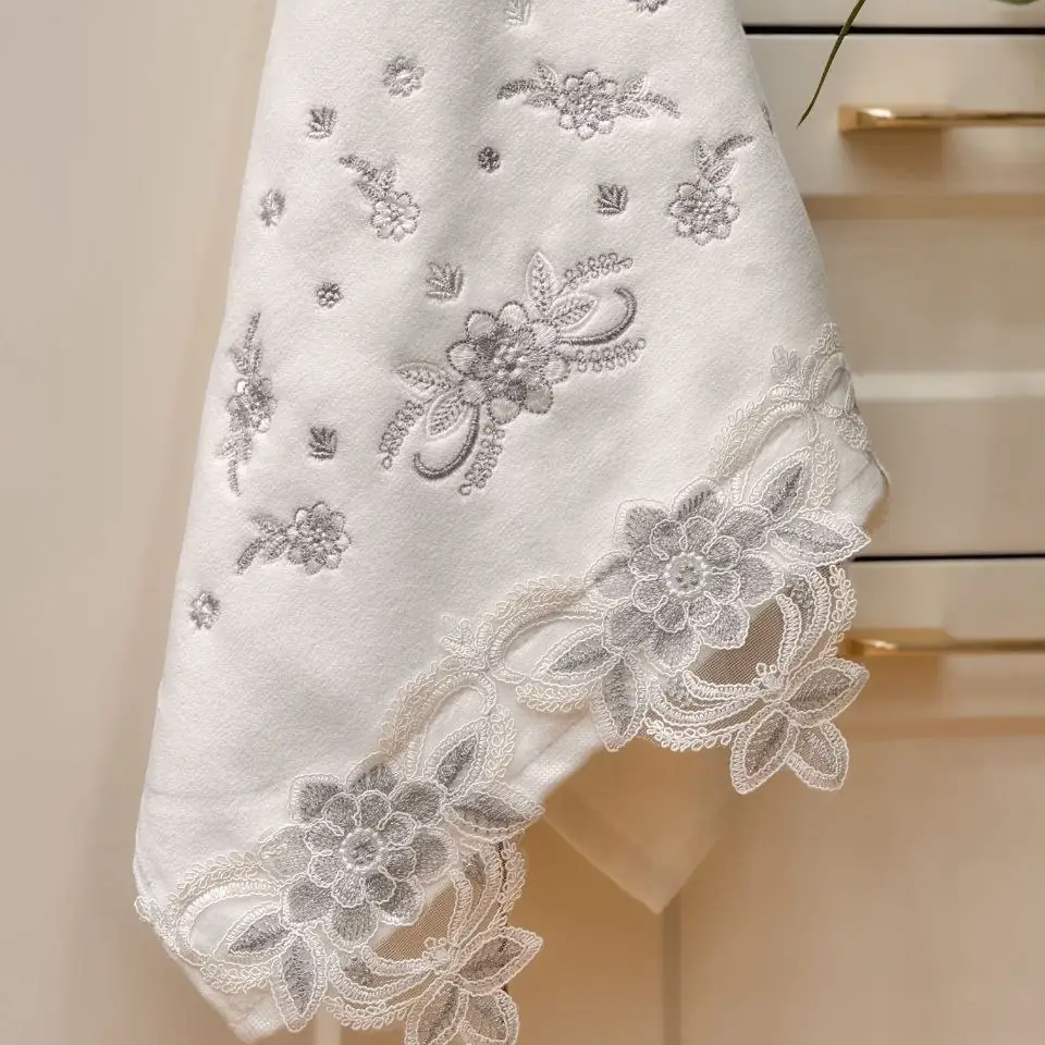 Luxury Embroidered Lace Towels