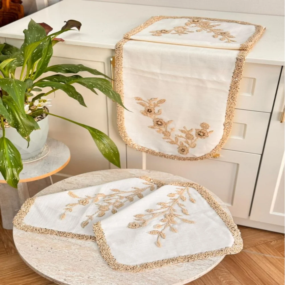 Luxury Silver Salon Runner & Coaster Set - Image 2